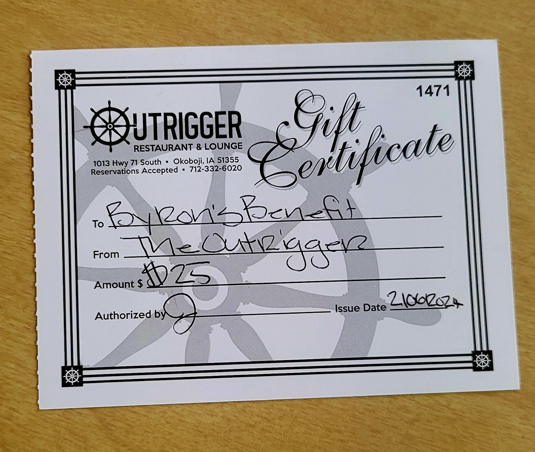 Outrigger Gift Certificate #1