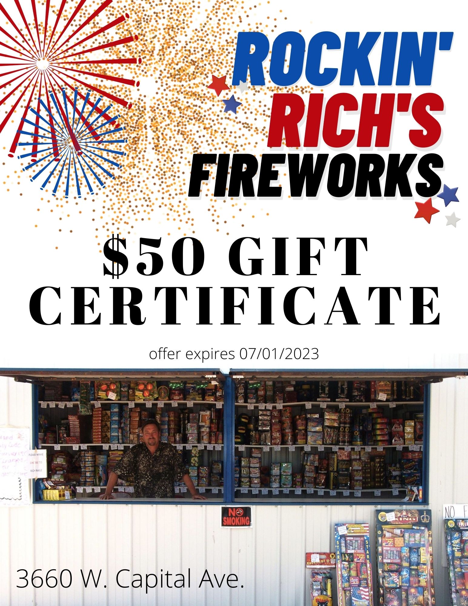 Rockin' Rich's Fireworks Gift Certificate